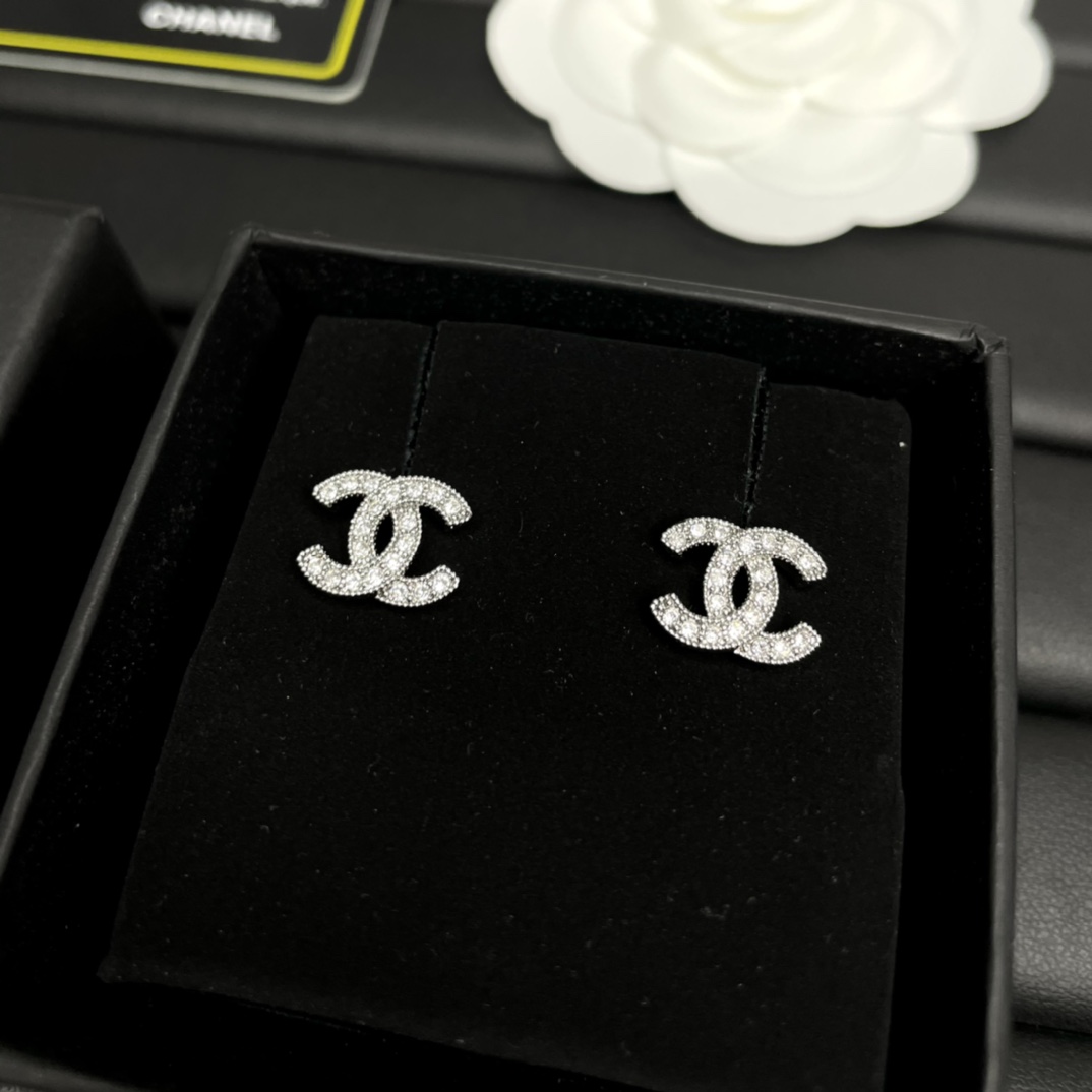 Chanel Earrings Silver Silver