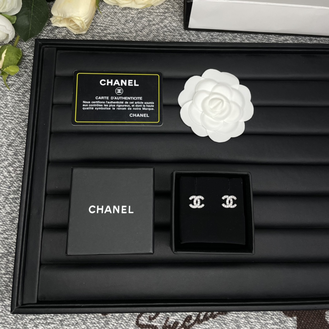 Chanel Earrings Silver Silver