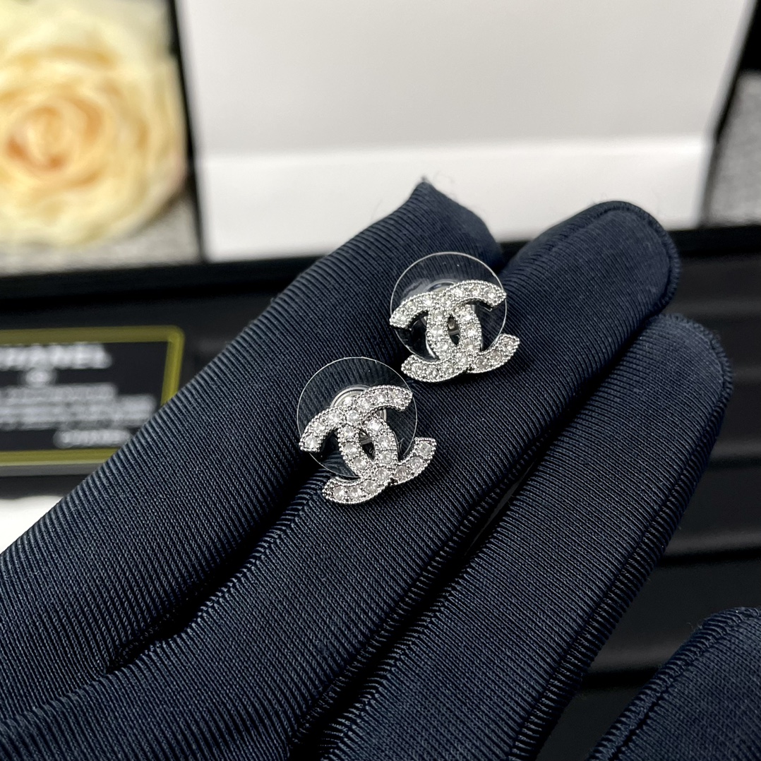 Chanel Earrings Silver Silver