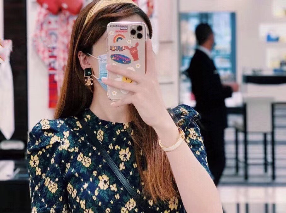 Chanel Earrings Green