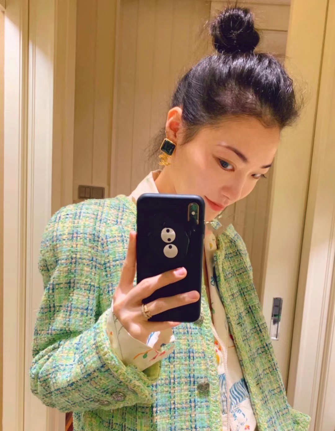 Chanel Earrings Green