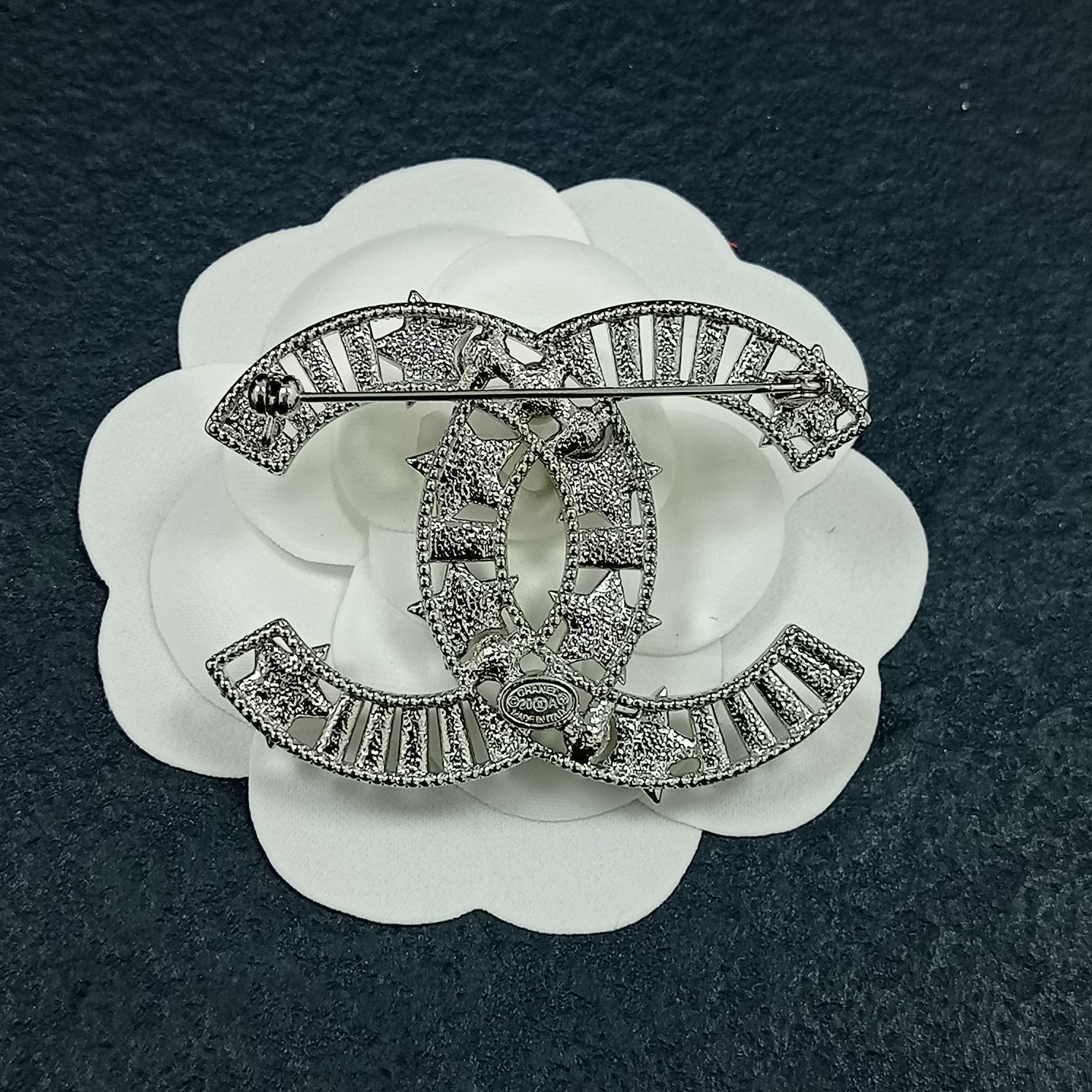 Chanel Brooch Silver Silver