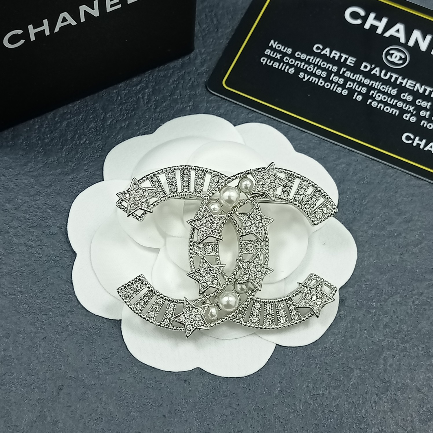 Chanel Brooch Silver Silver