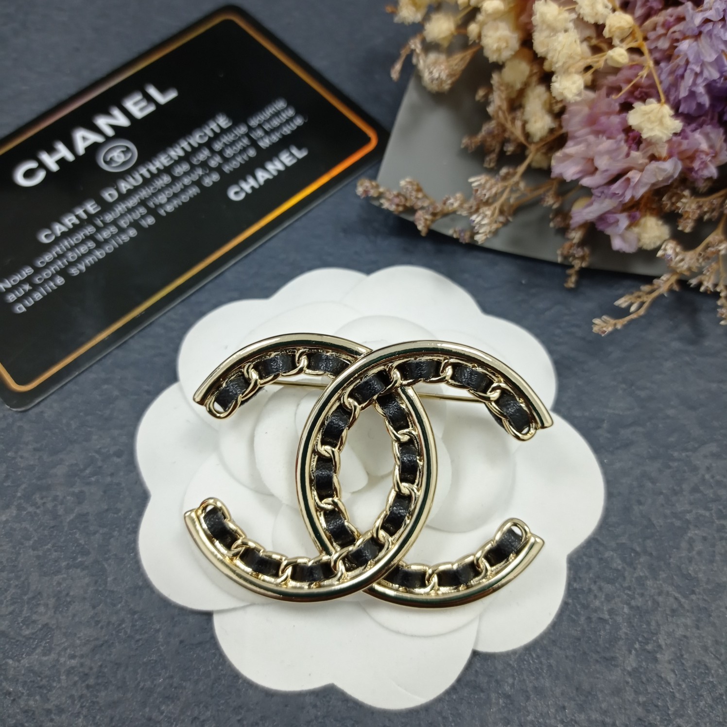 Chanel Brooch Black