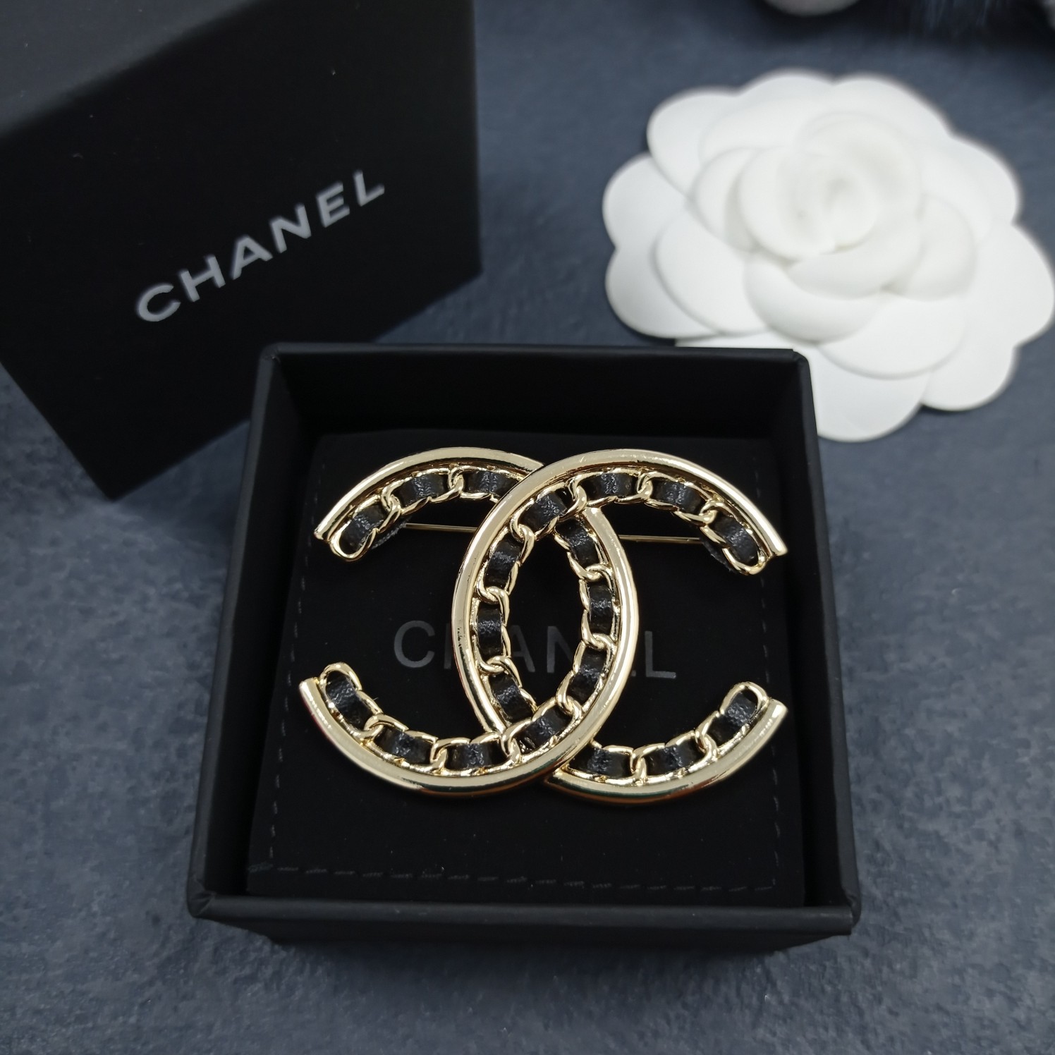 Chanel Brooch Black
