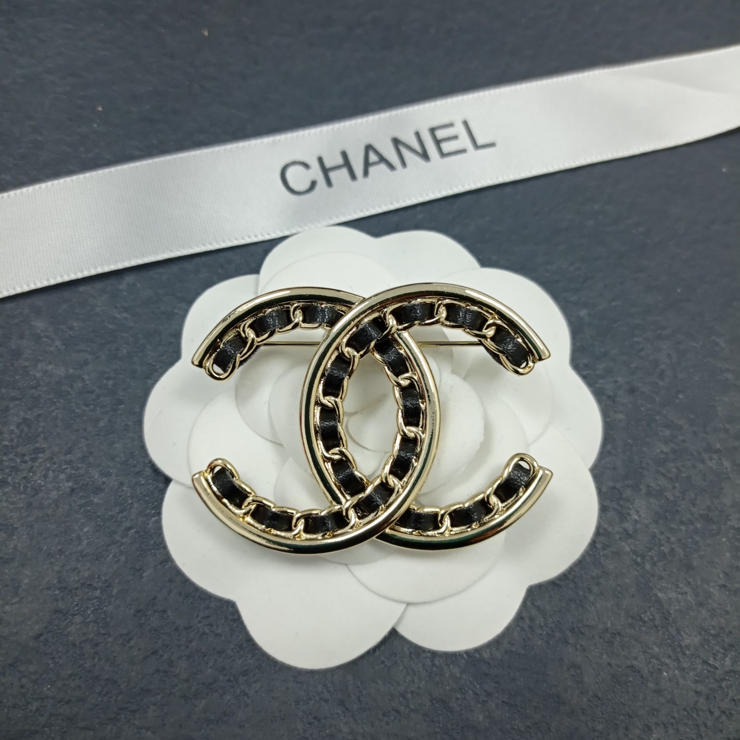 Chanel Brooch Black