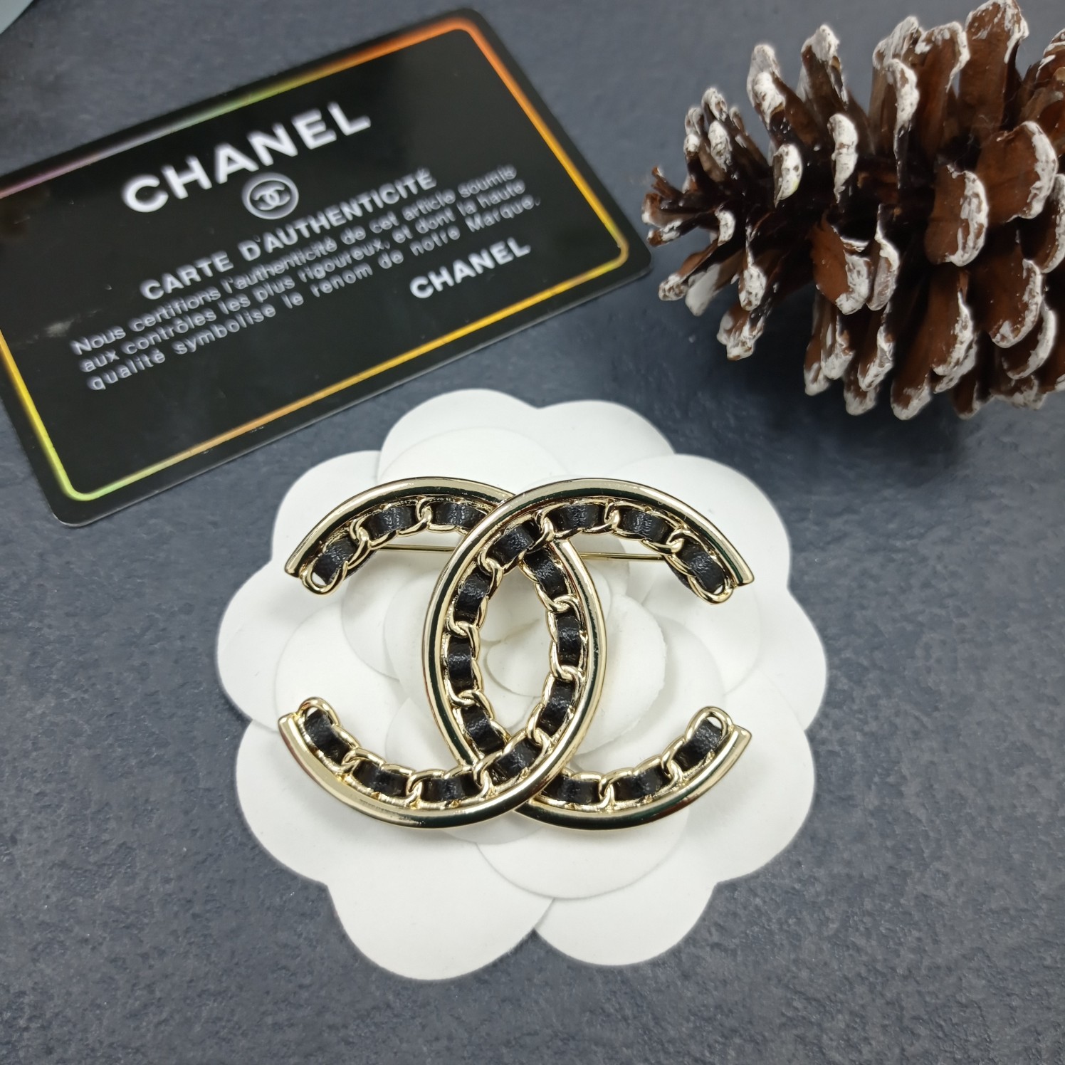 Chanel Brooch Black