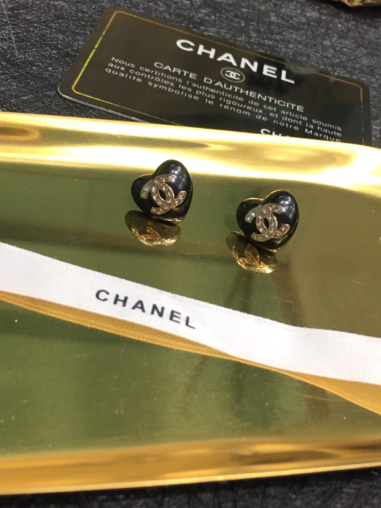 Chanel Earrings Black