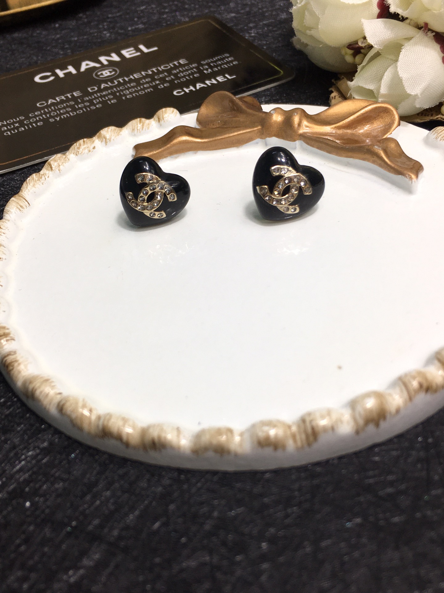 Chanel Earrings Black