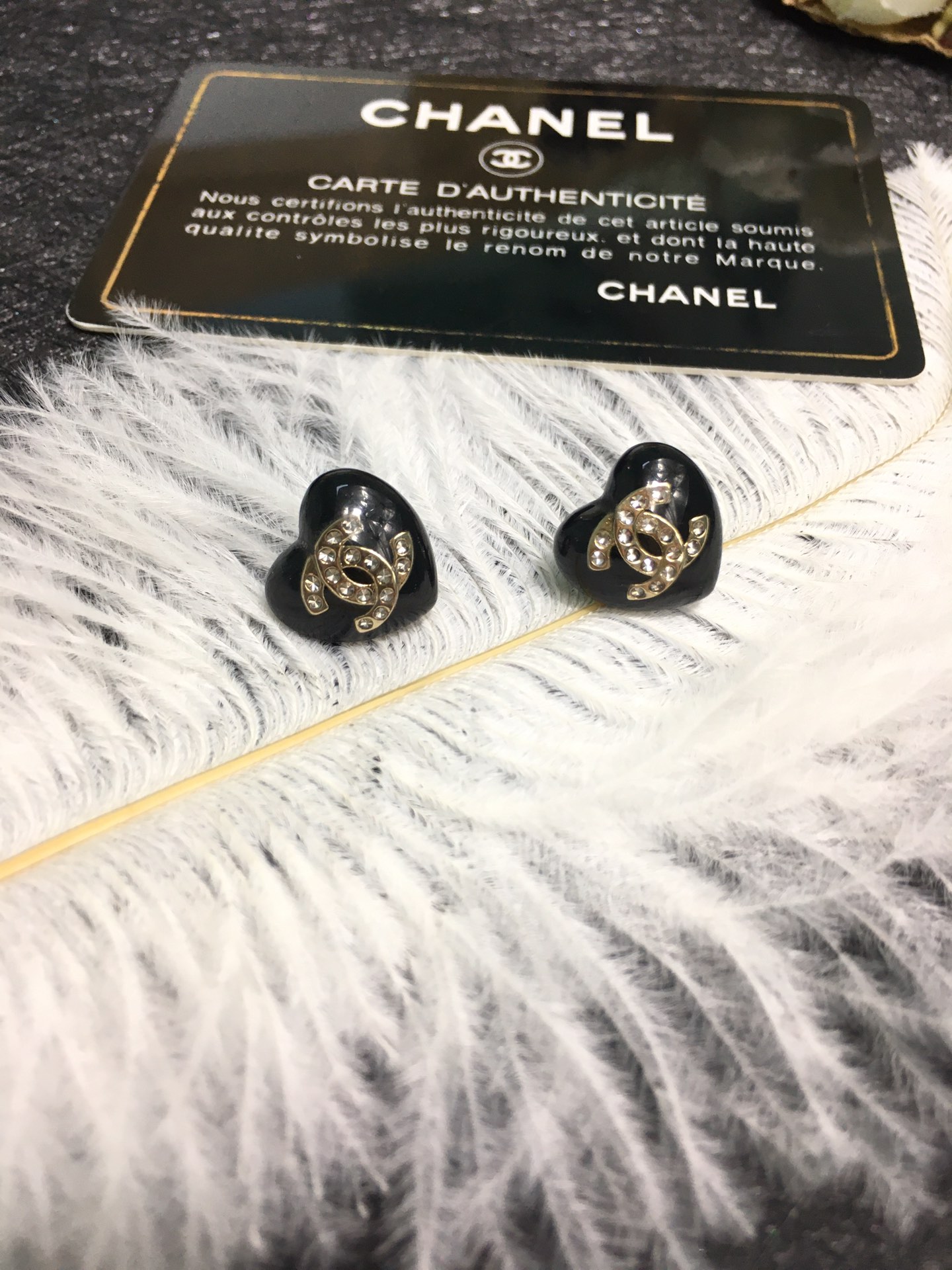Chanel Earrings Black