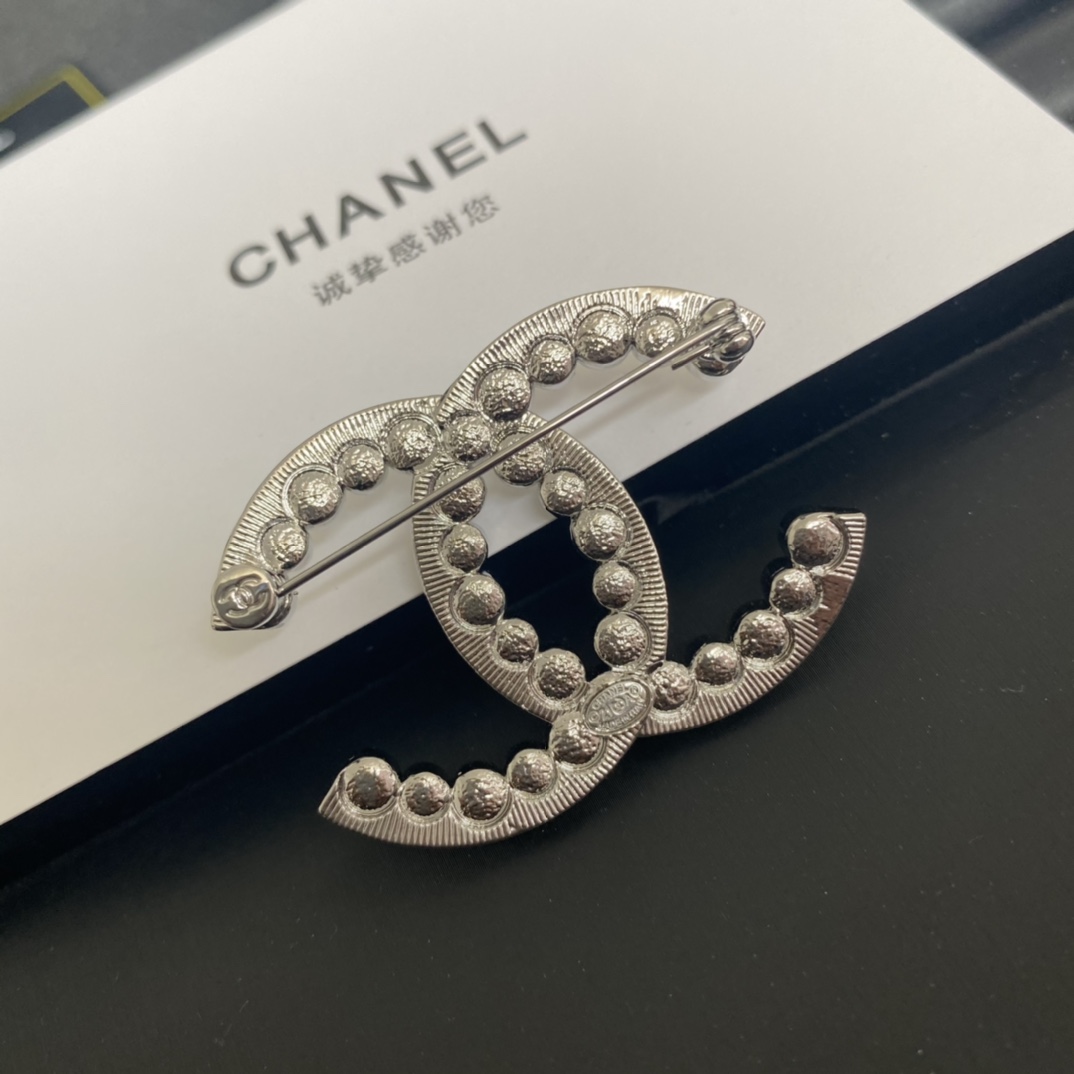 Chanel Brooch Silver Silver