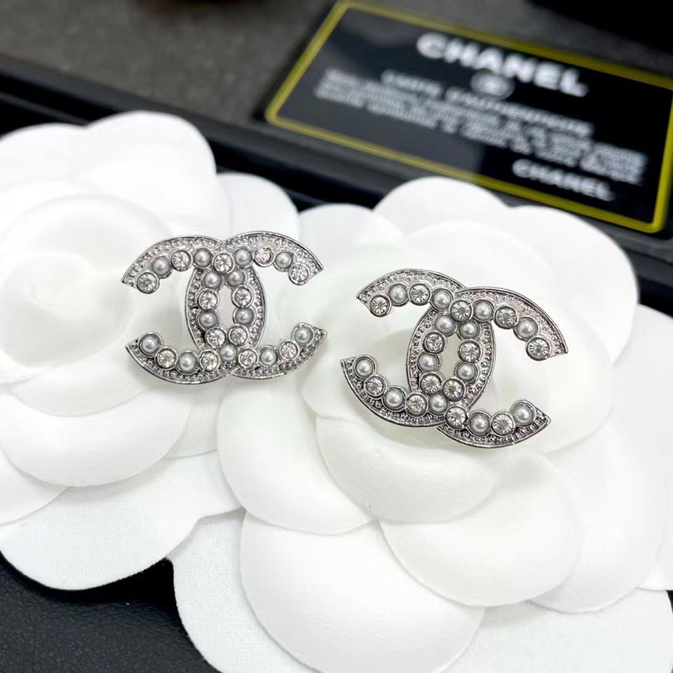 Chanel Earrings Silver Silver