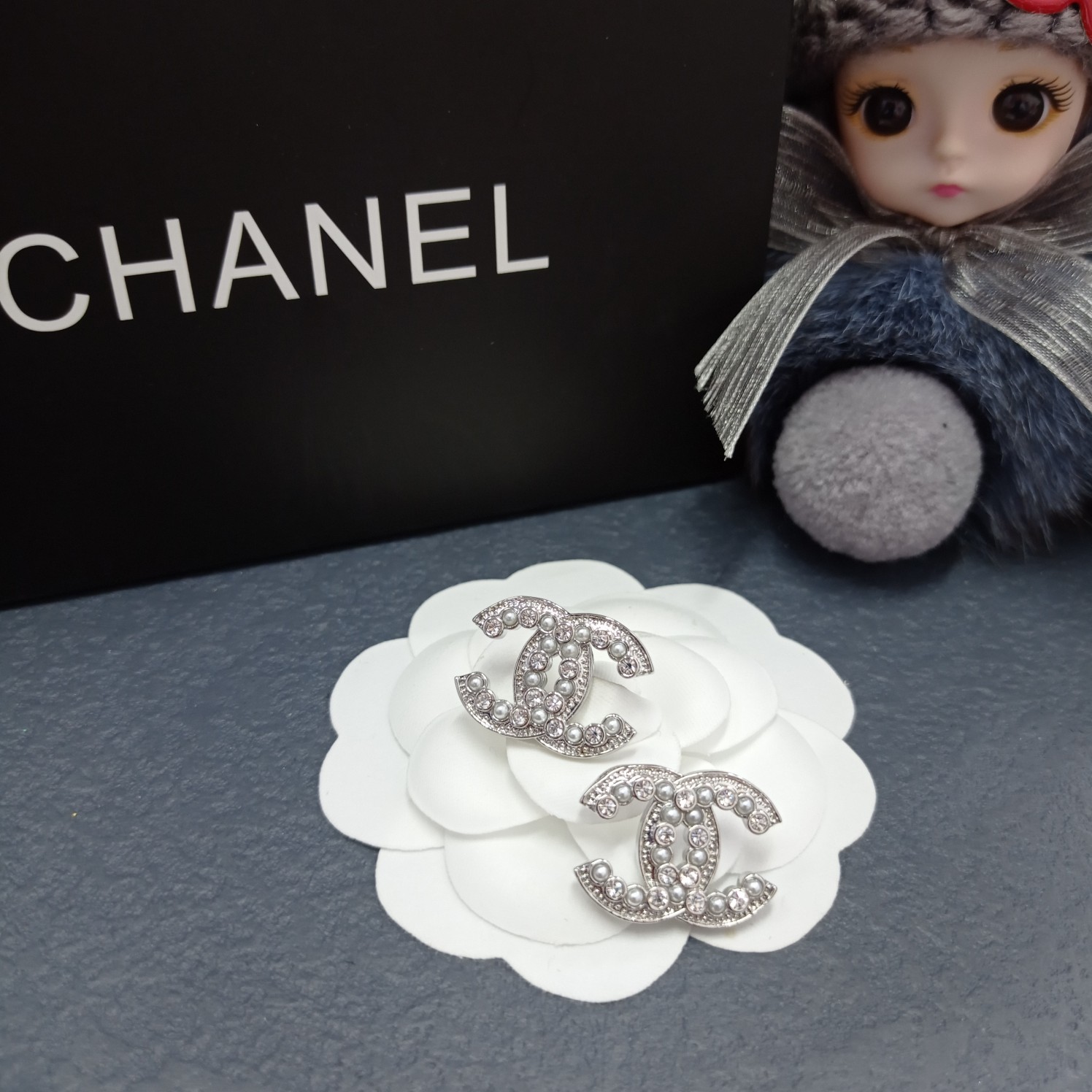 Chanel Earrings Silver Silver