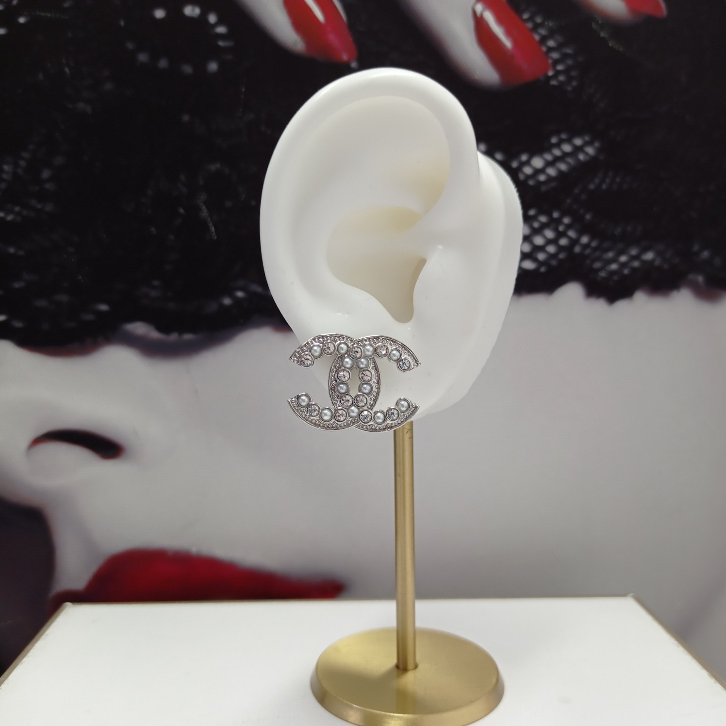 Chanel Earrings Silver Silver