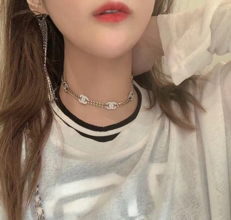 Chanel Necklace Silver Gold