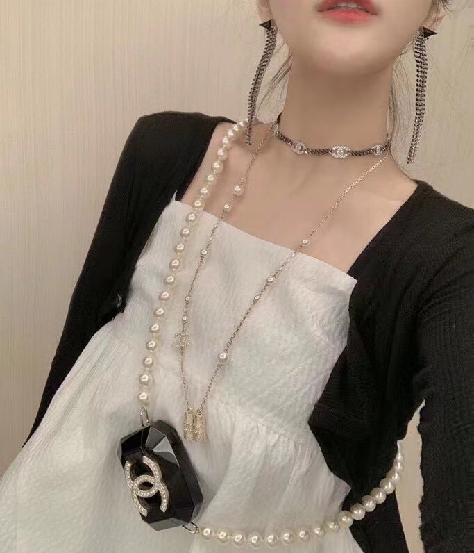 Chanel Necklace Silver Gold