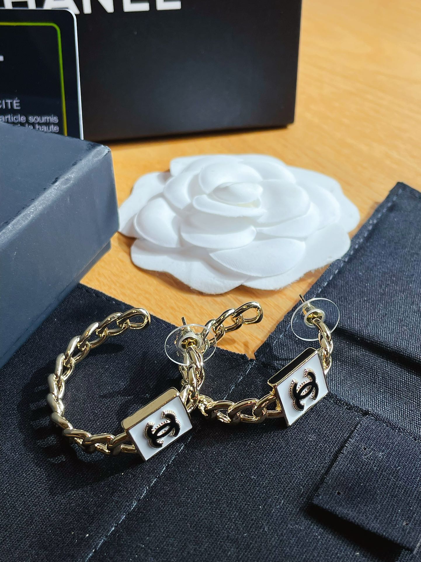 Chanel Earrings White
