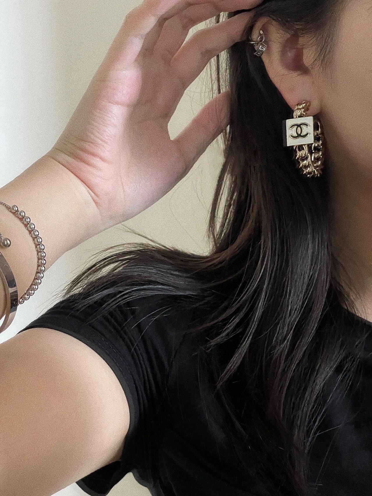 Chanel Earrings White