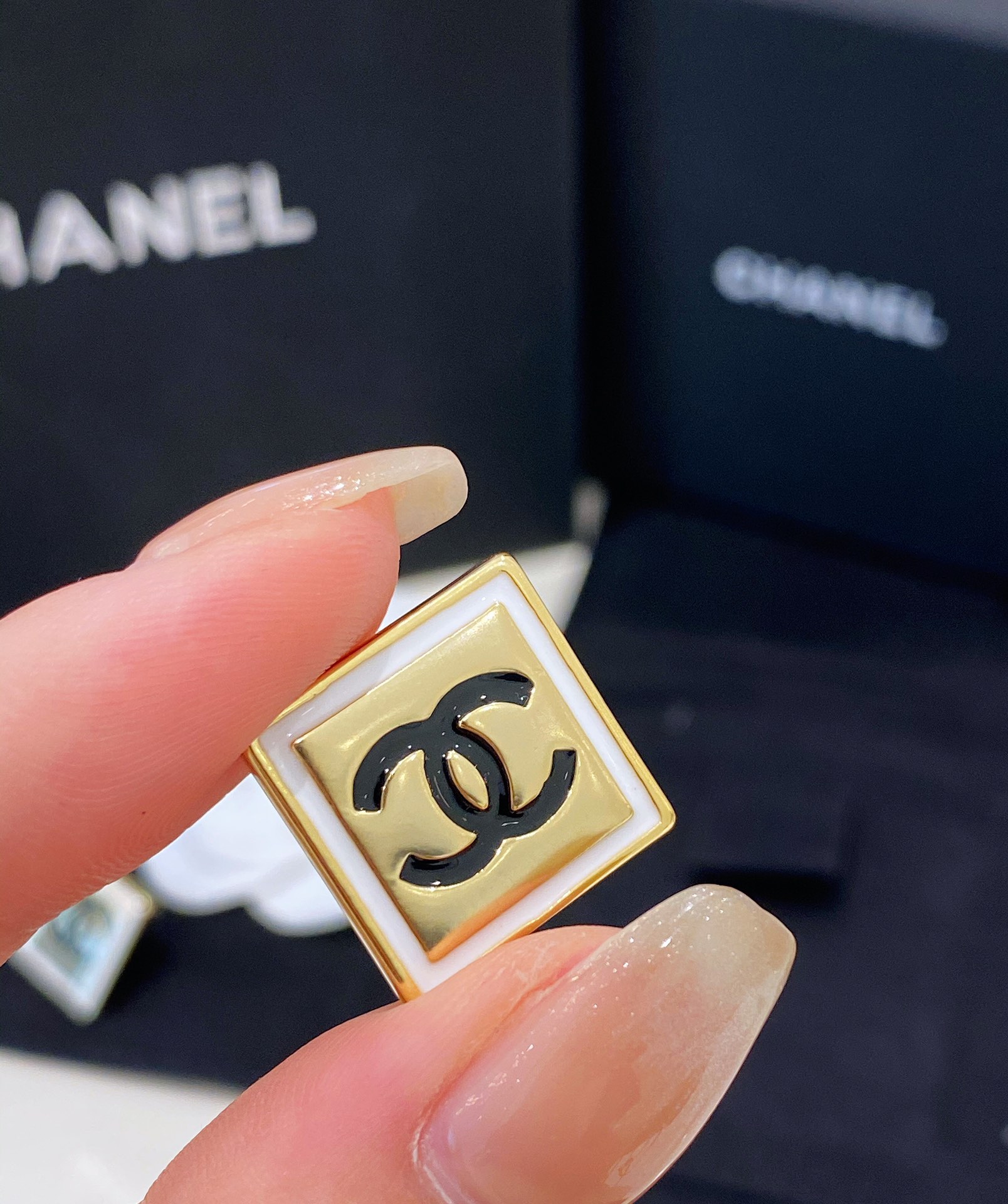Chanel Earrings White