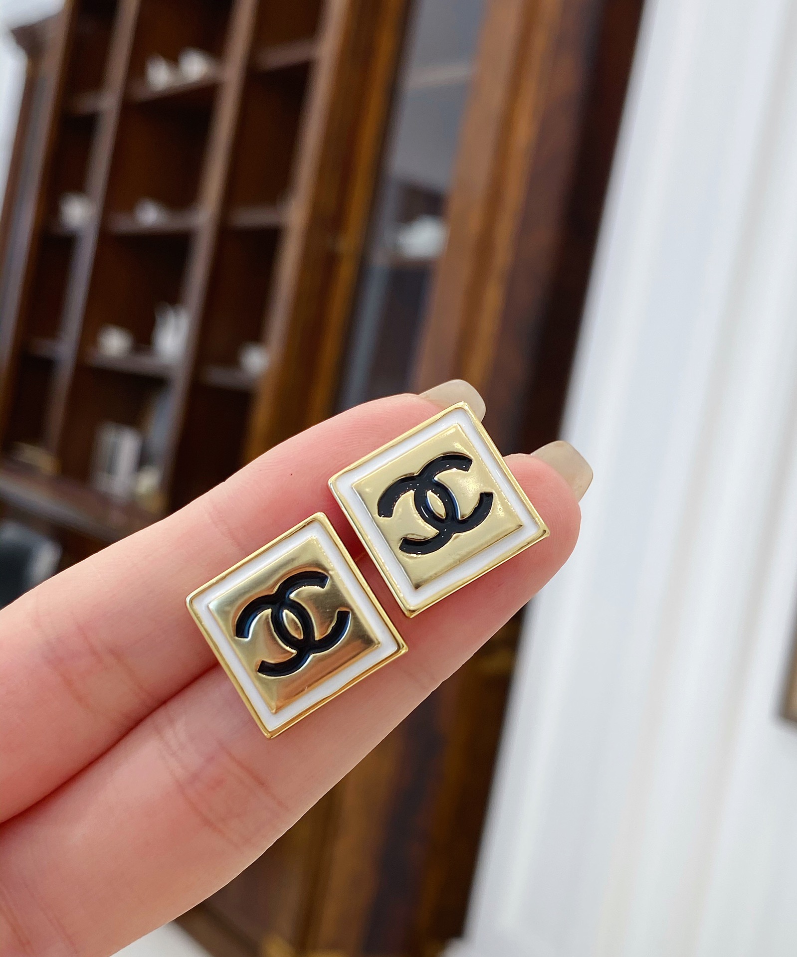 Chanel Earrings White