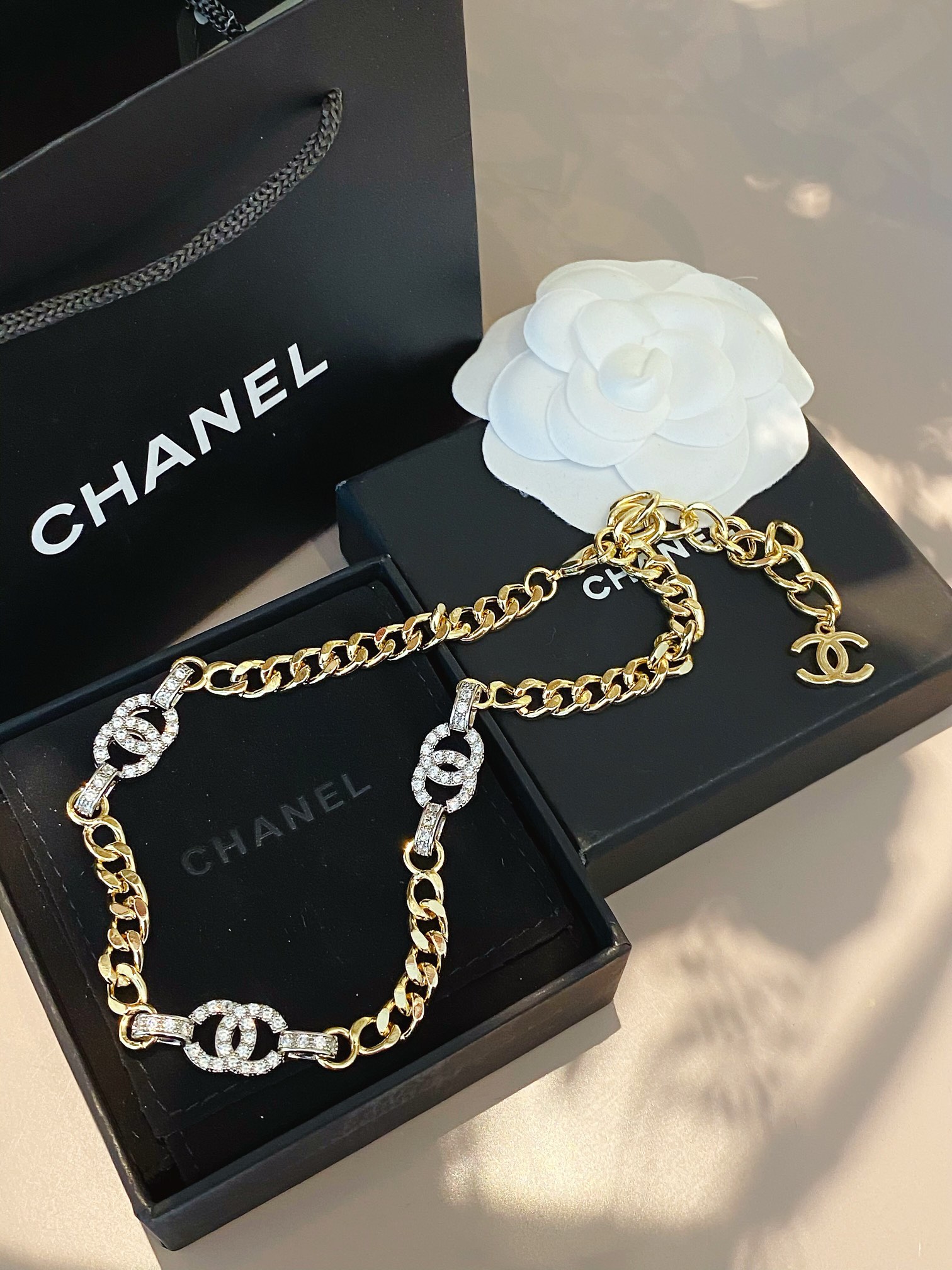 Chanel Necklace Silver Gold