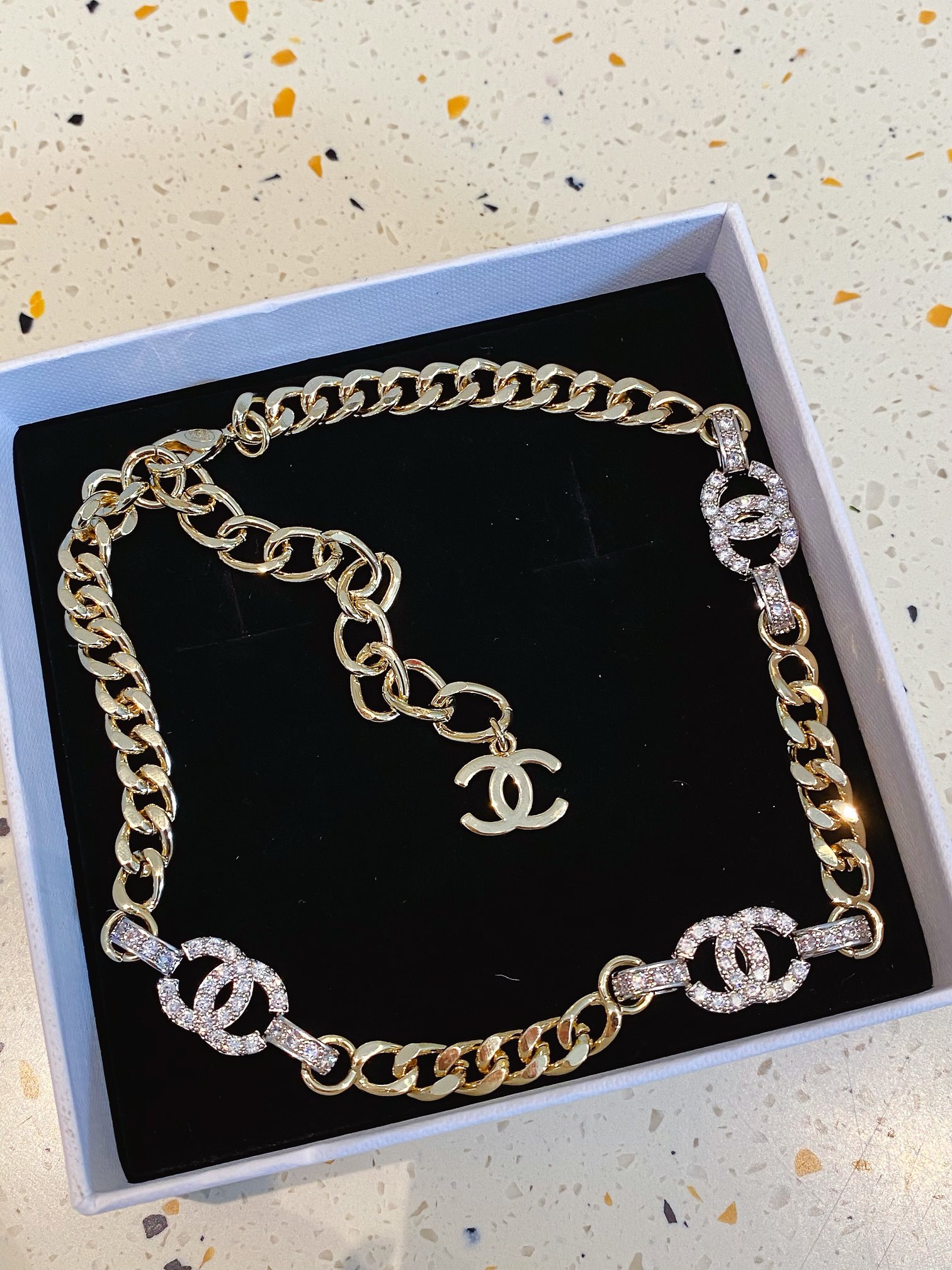 Chanel Necklace Silver Gold