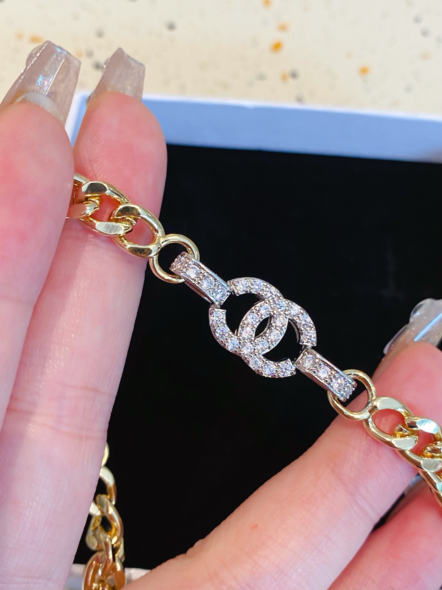 Chanel Necklace Silver Gold