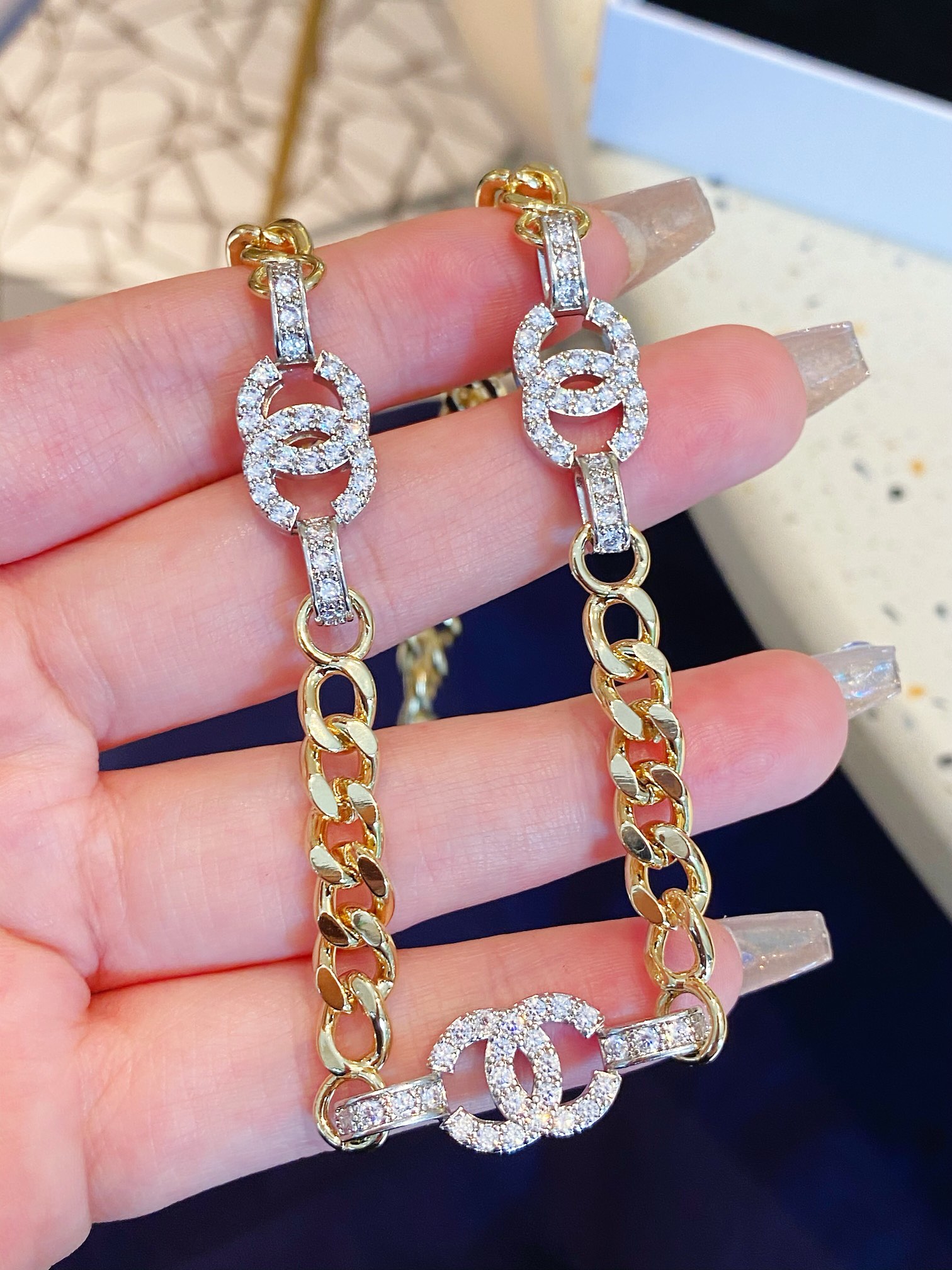 Chanel Necklace Silver Gold