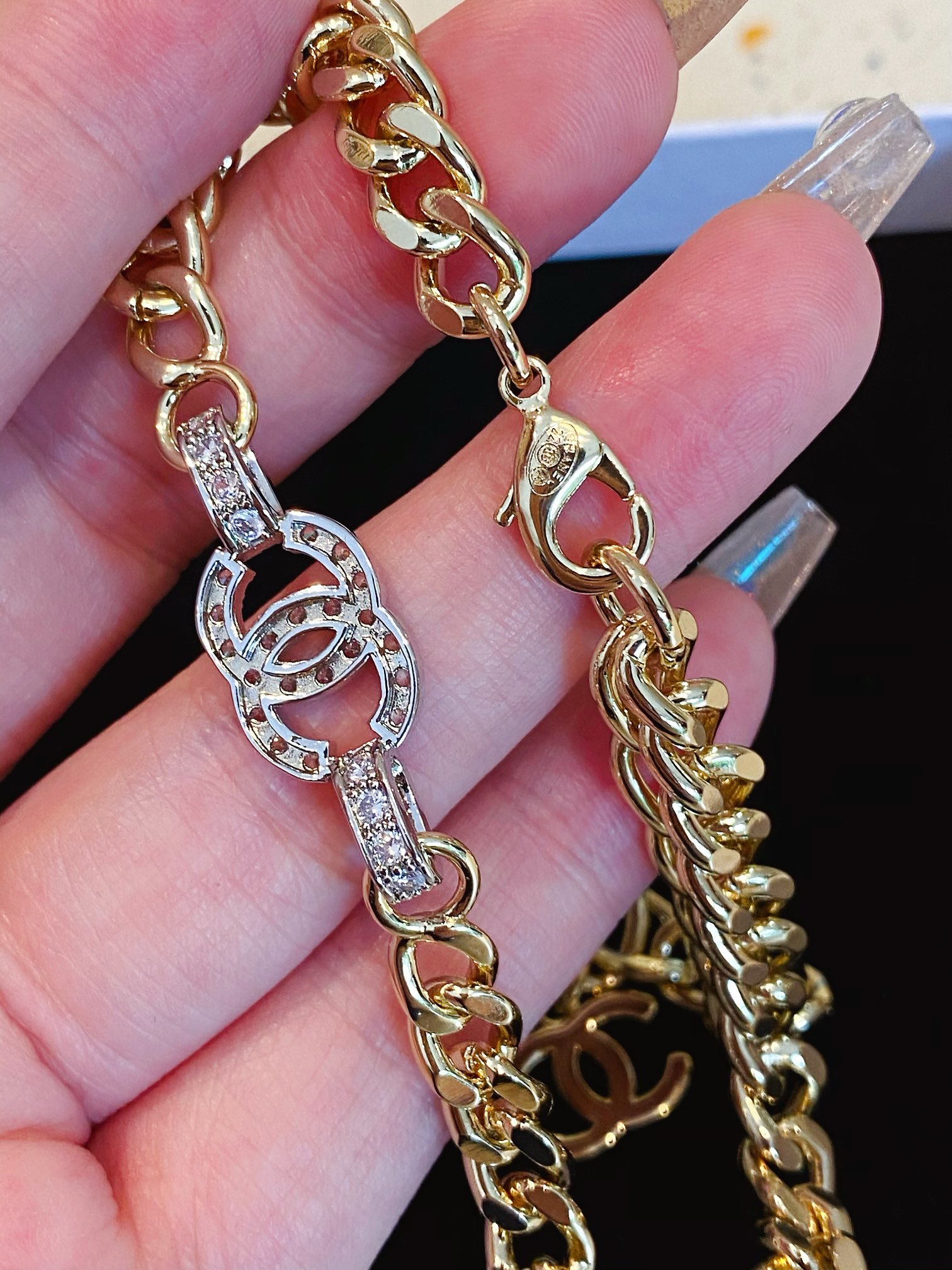 Chanel Necklace Silver Gold