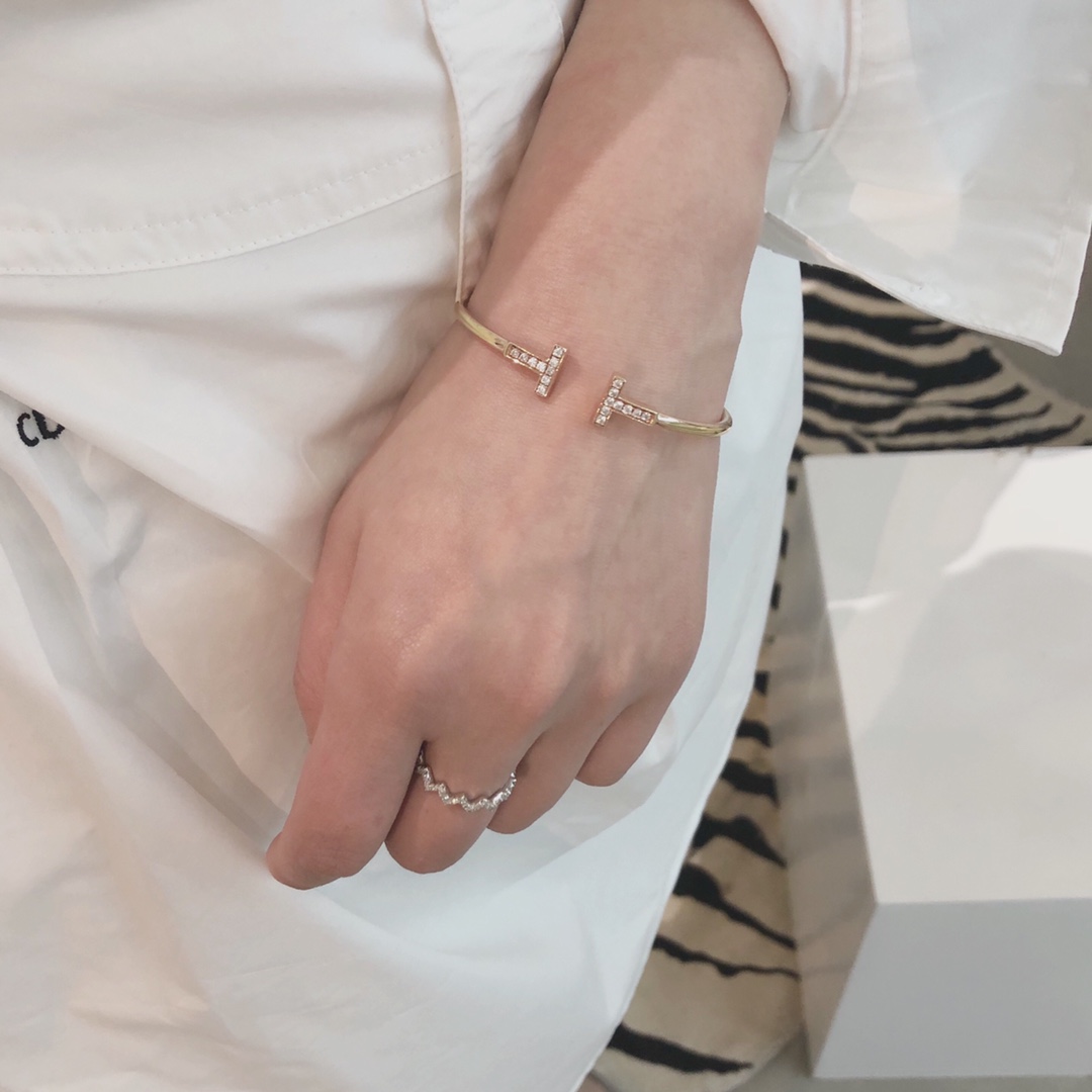 Tiffany Co Bangle Silver Gold 16