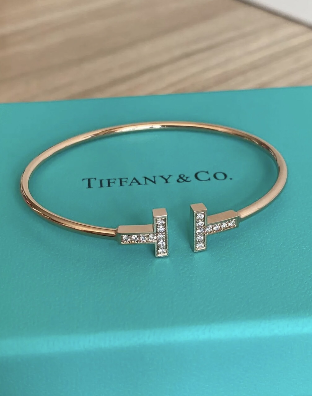 Tiffany Co Bangle Silver Gold 16