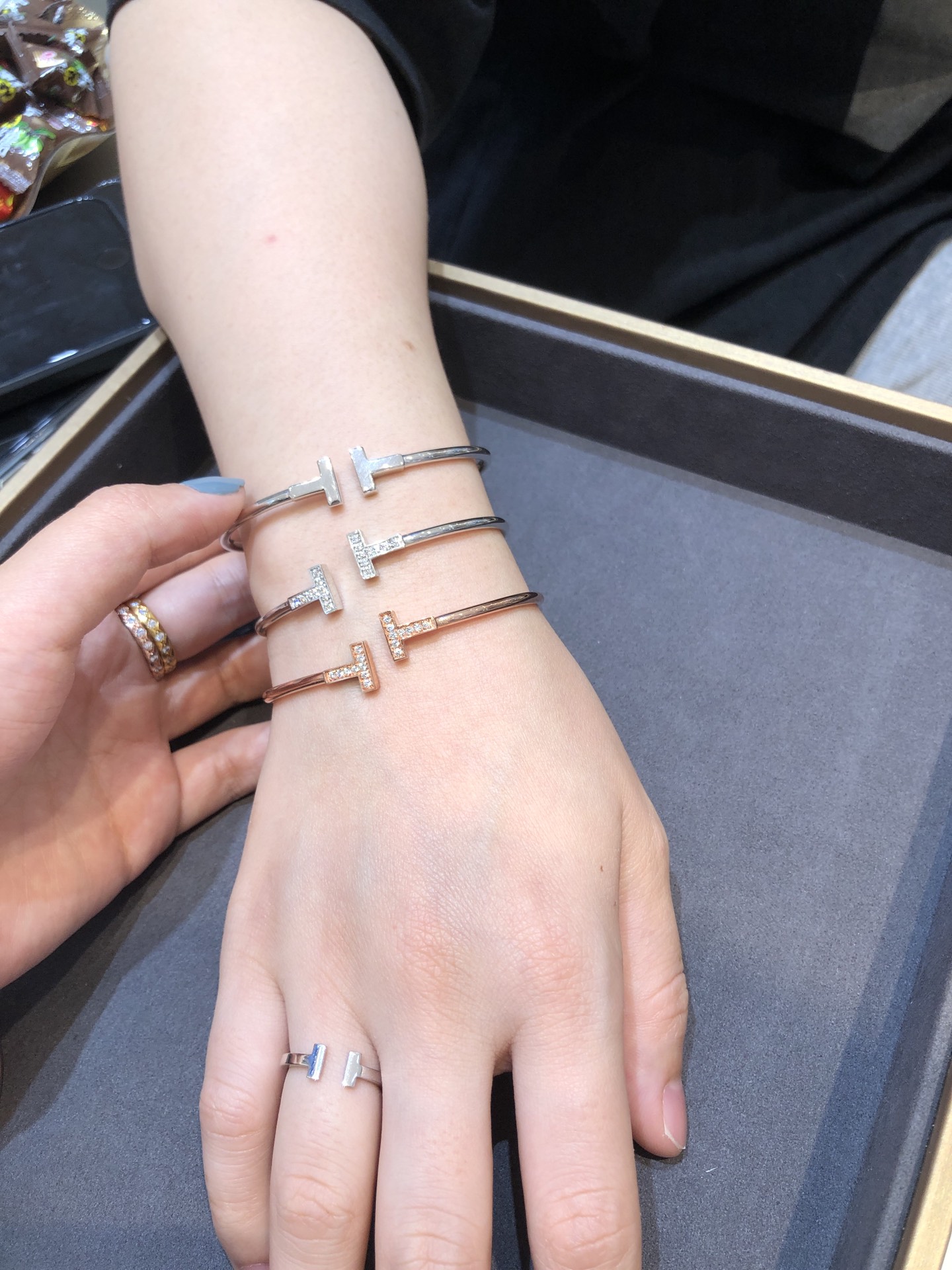 Tiffany Co Bangle Silver Gold 16