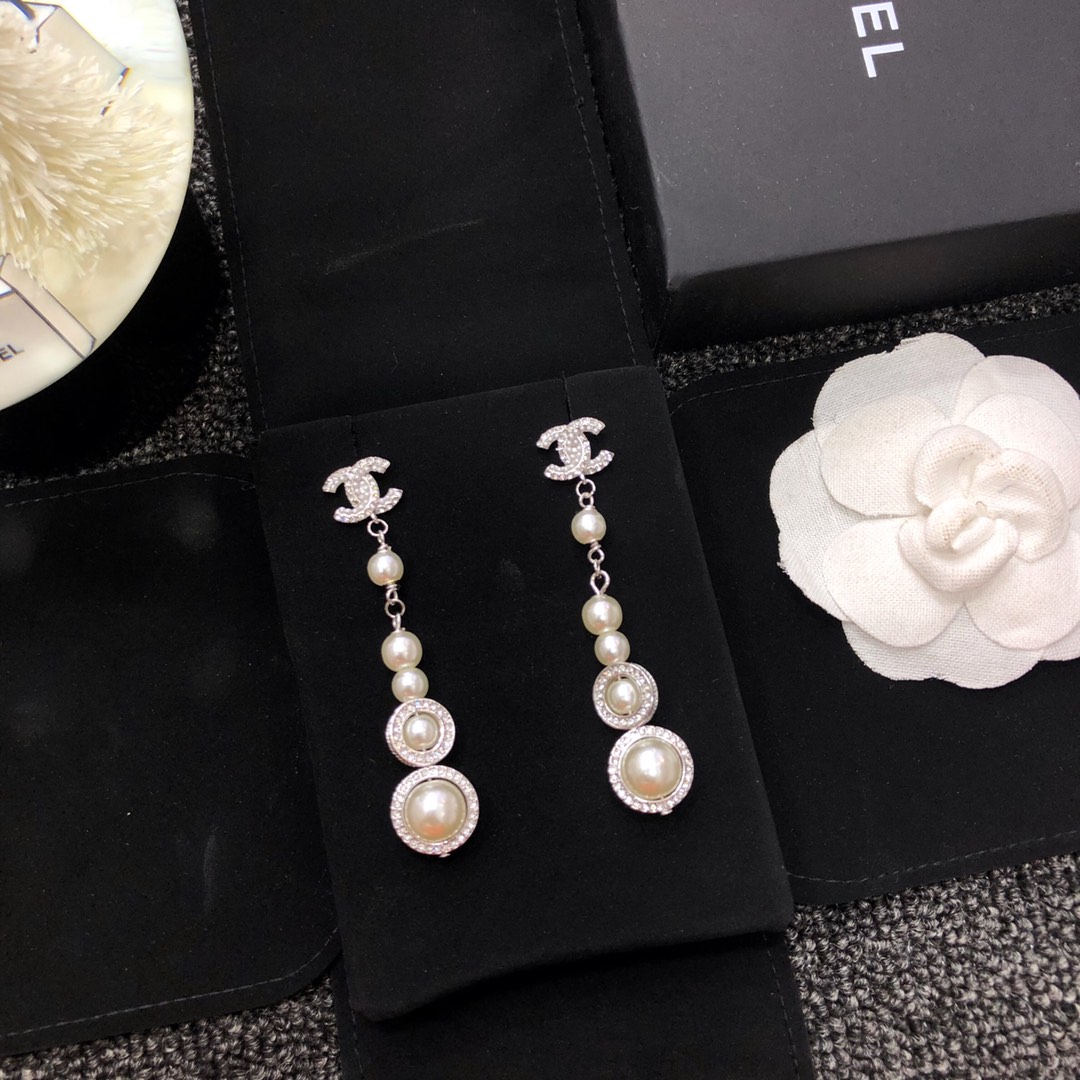 Chanel Earrings Silver Silver L