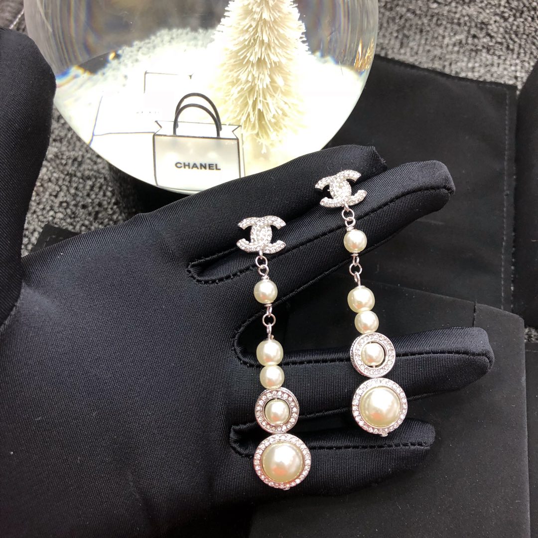 Chanel Earrings Silver Silver L