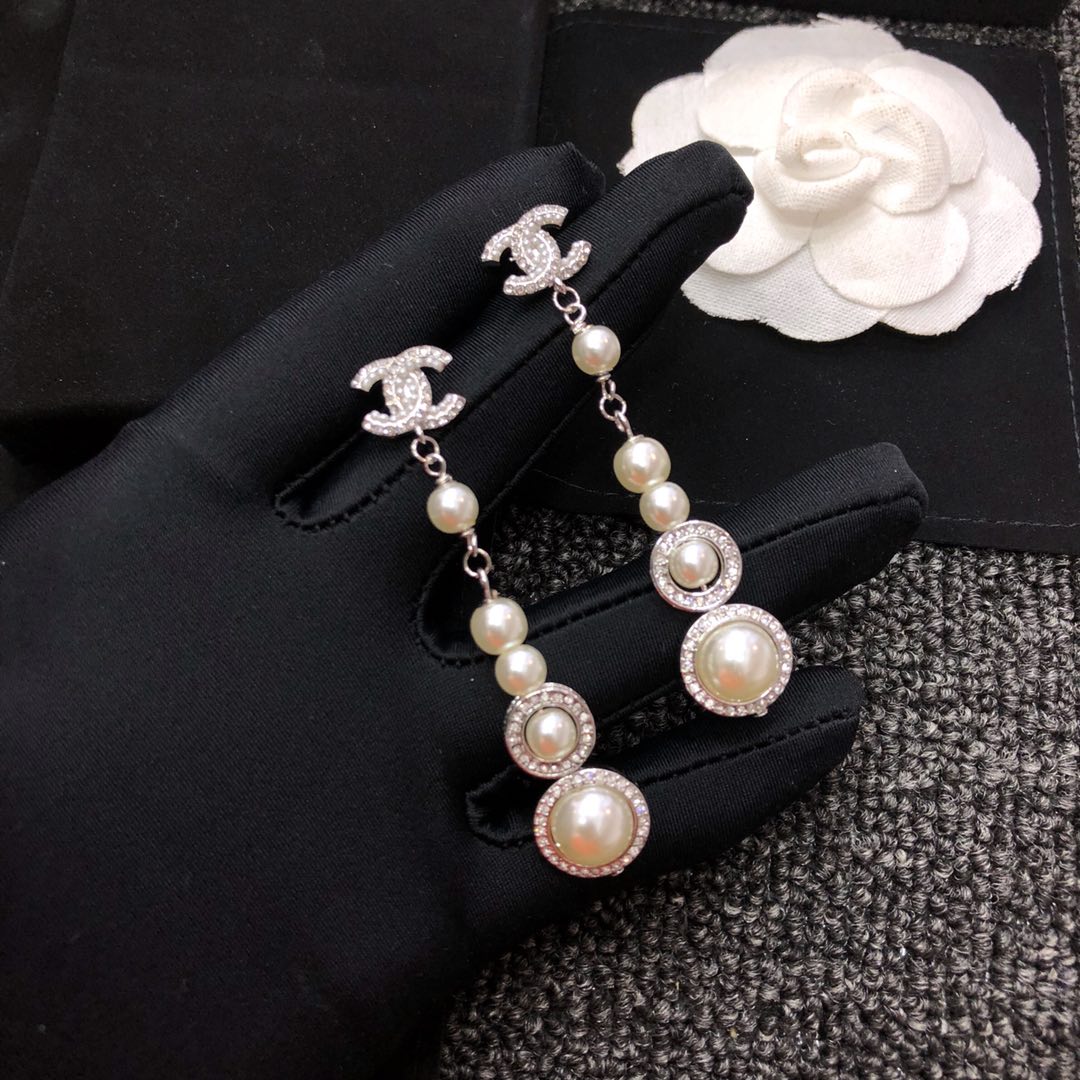 Chanel Earrings Silver Silver L