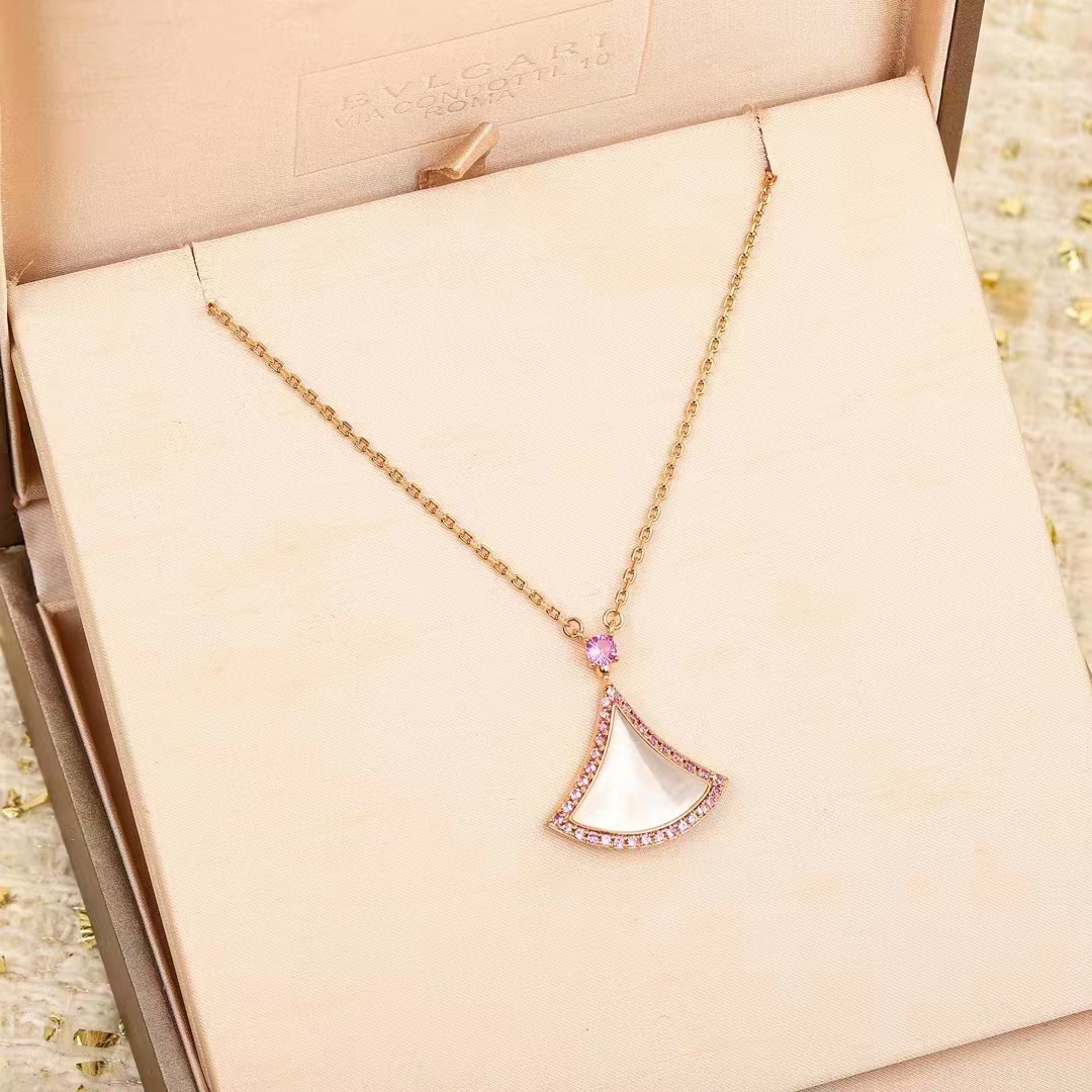 Bvlgari Necklace Silver Rose Gold L