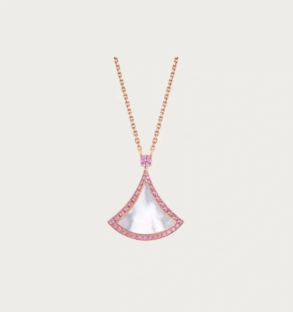 Bvlgari Necklace Silver Rose Gold L