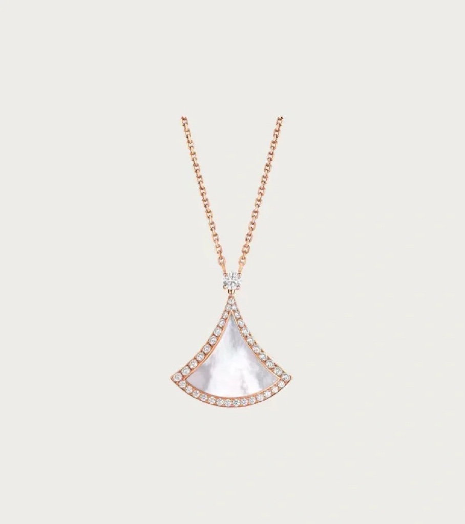 Bvlgari Necklace Silver Rose Gold L