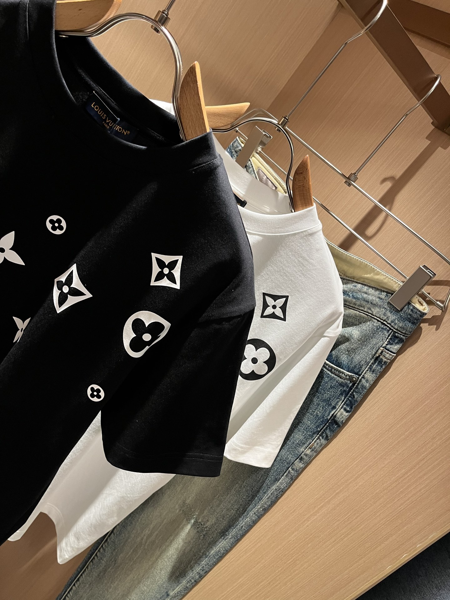 Louis Vuitton Couple Basic Clothing Cotton Printed S-l-xl