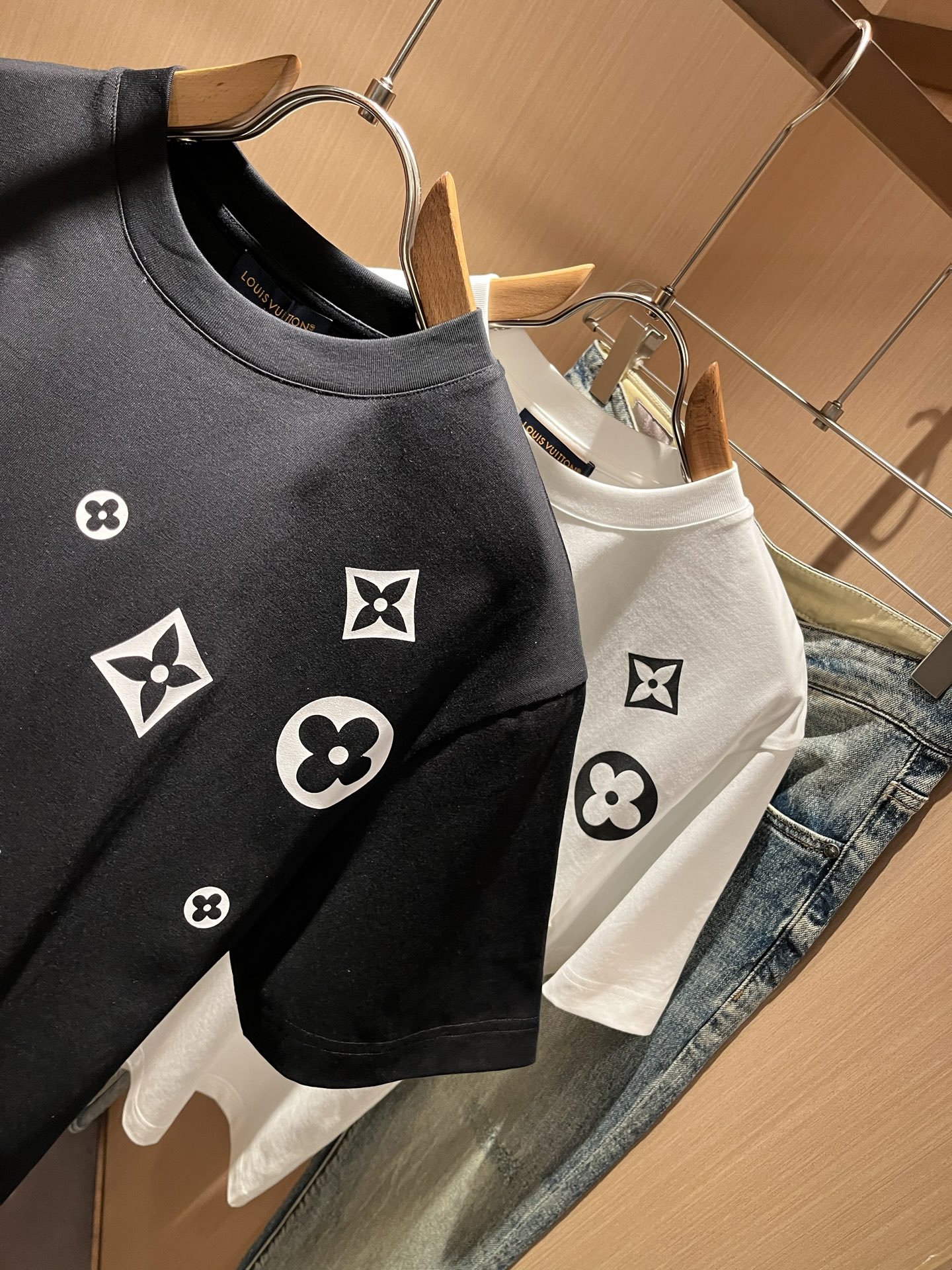 Louis Vuitton Couple Basic Clothing Cotton Printed S-l-xl