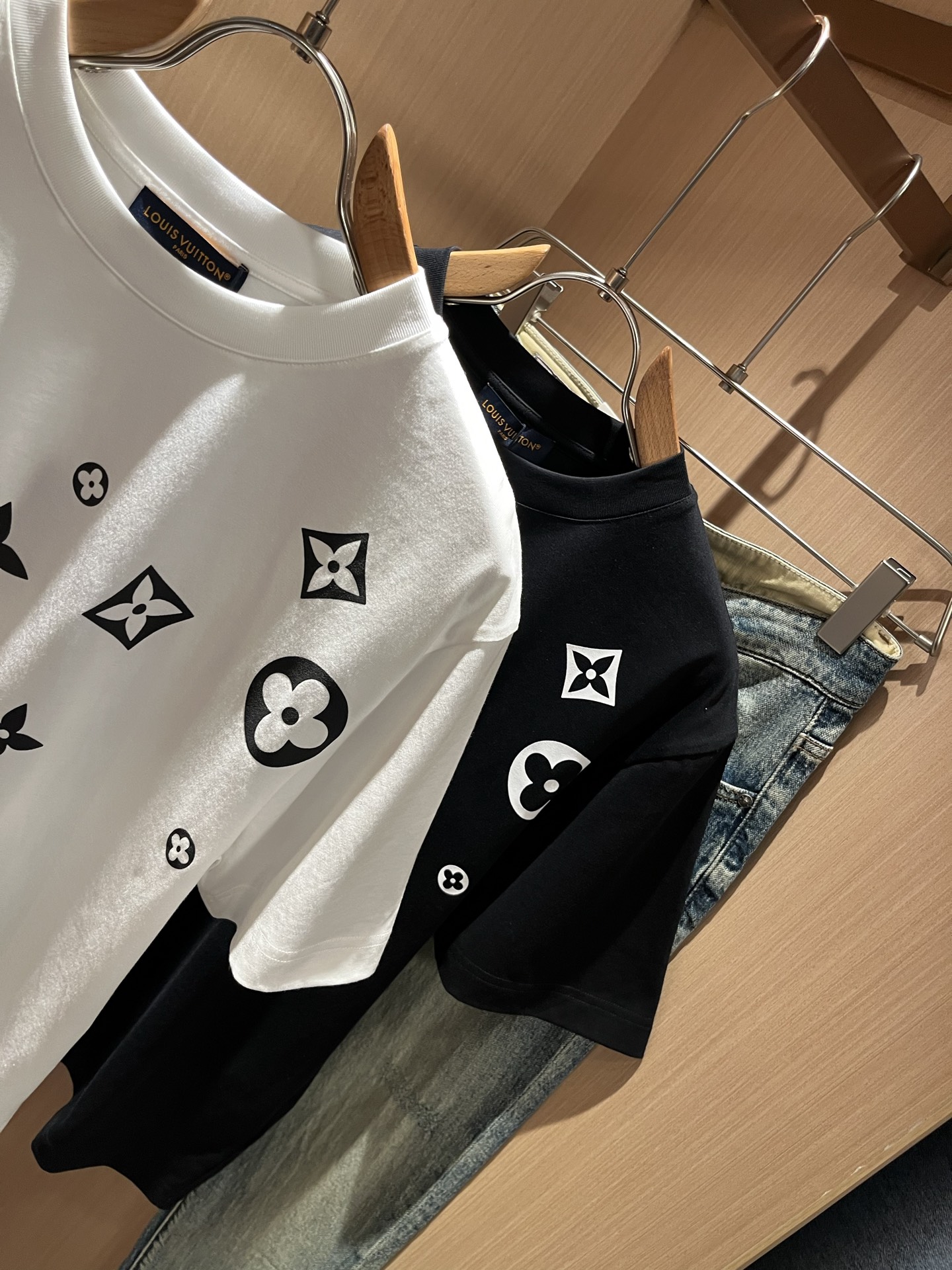 Louis Vuitton Couple Basic Clothing Cotton Printed S-l-xl