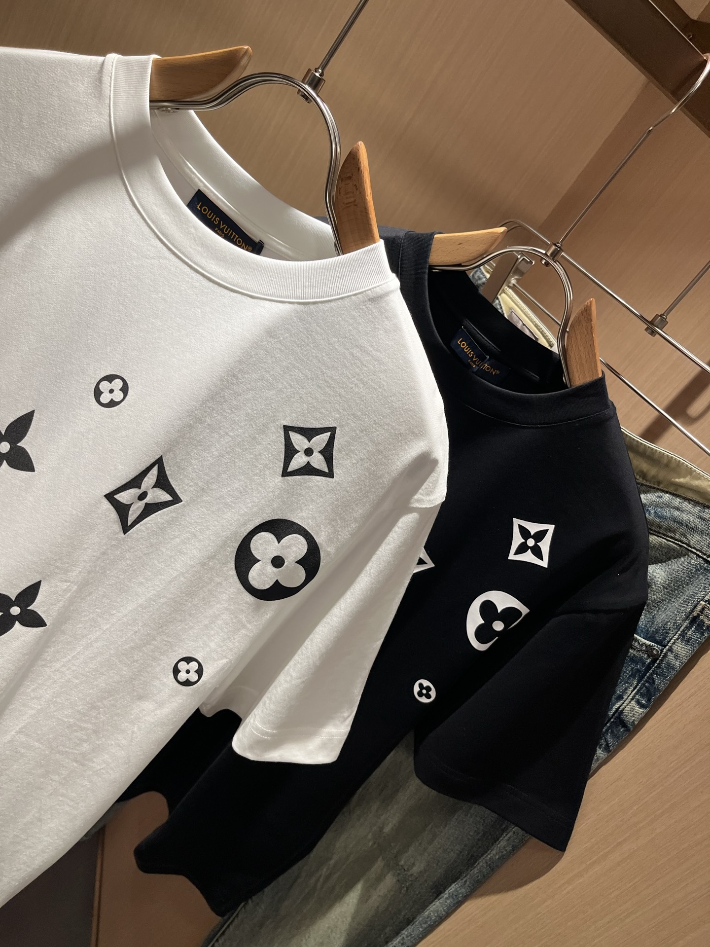 Louis Vuitton Couple Basic Clothing Cotton Printed S-l-xl