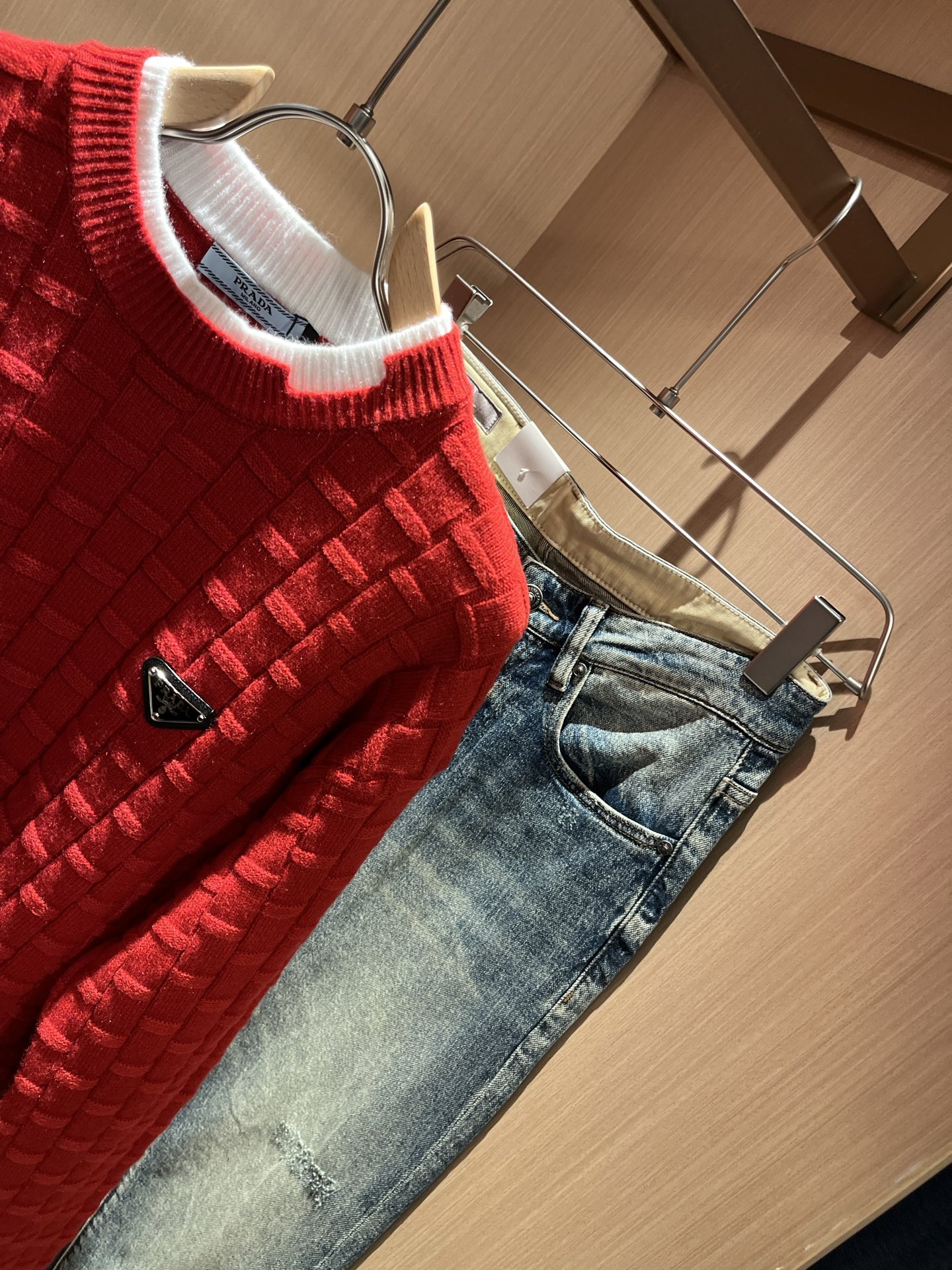 Prada Couple Basic Clothing Wool M-l-xl