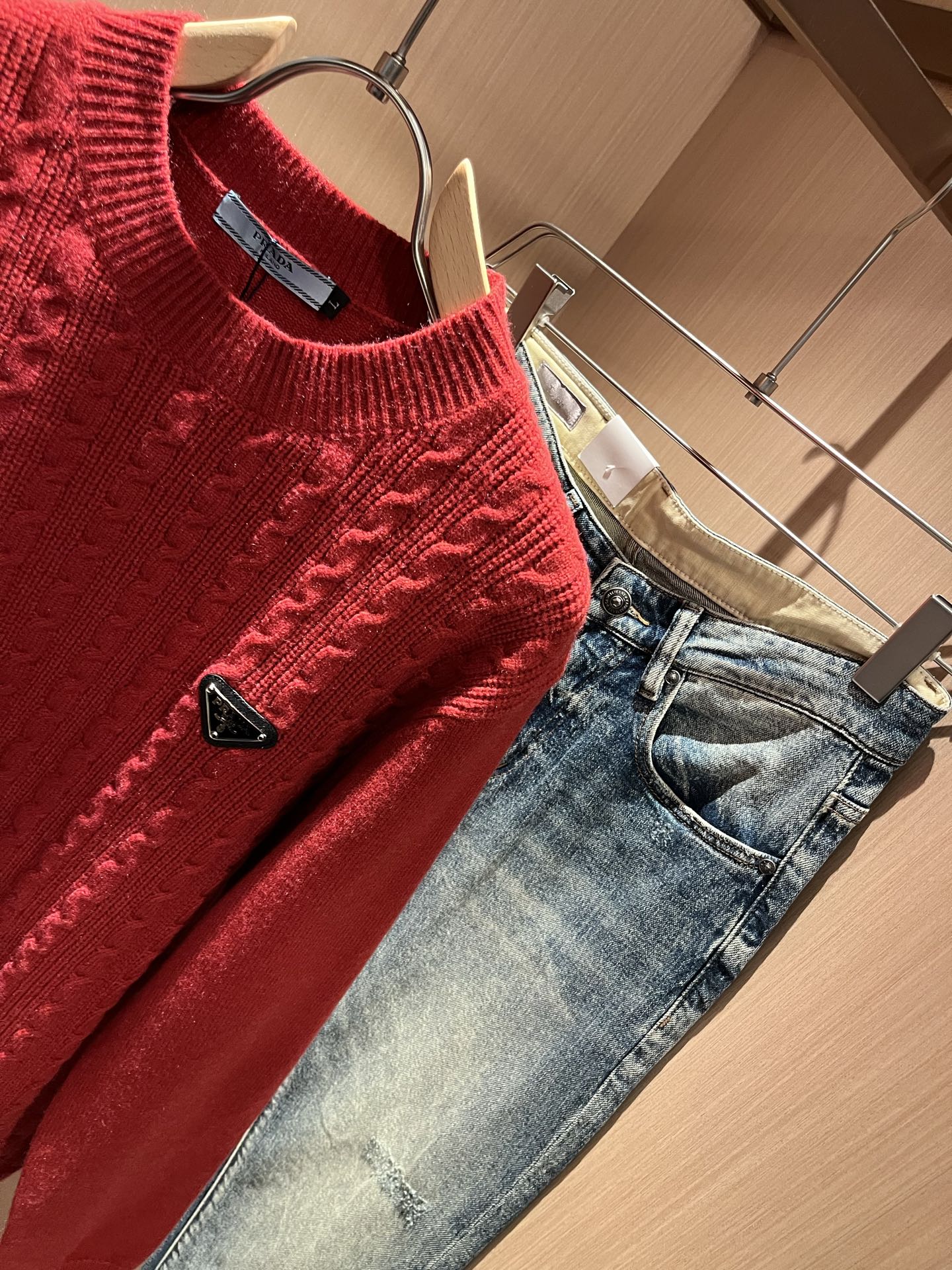 Prada Couple Basic Clothing Wool M-l-xl