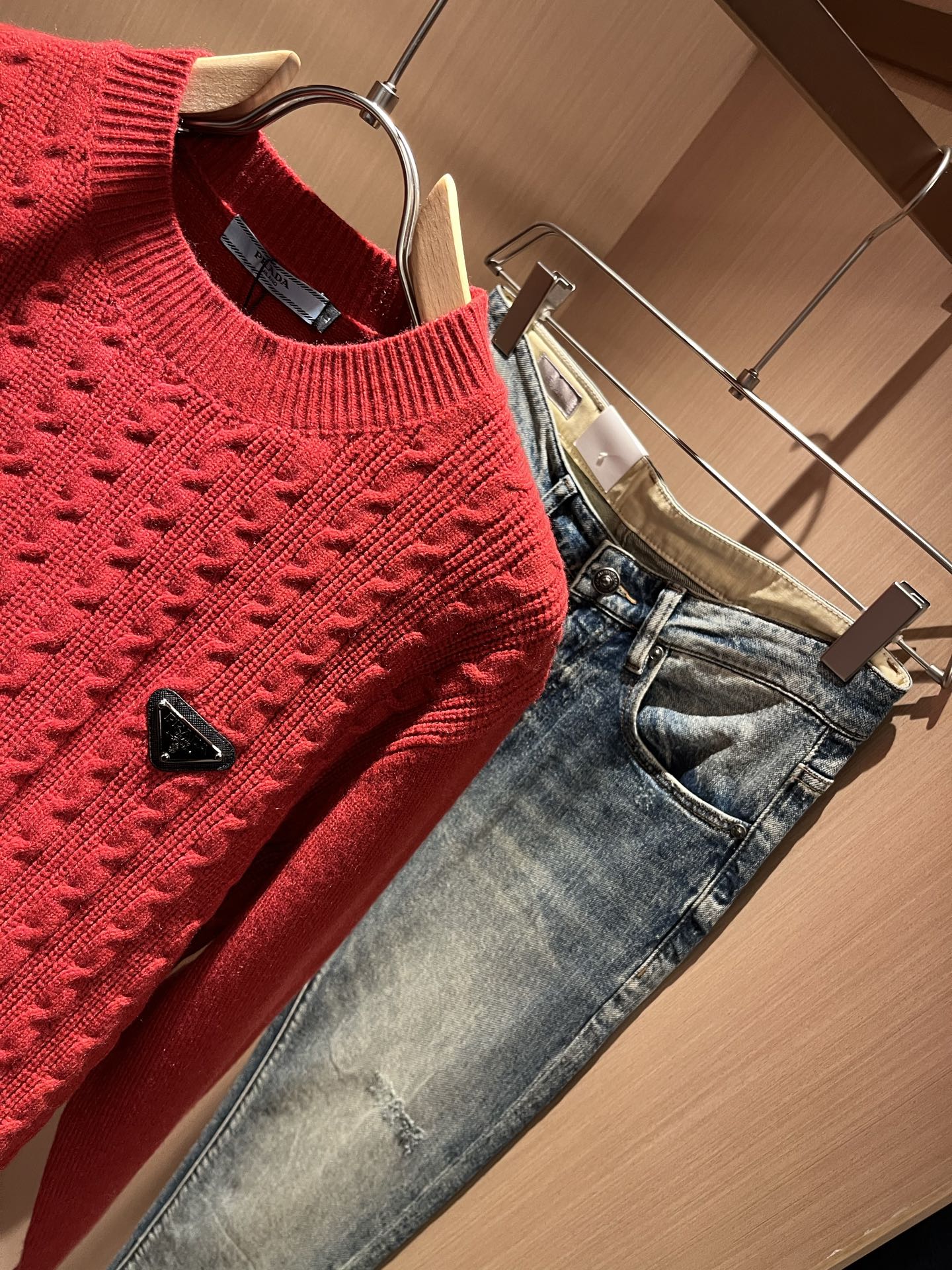 Prada Couple Basic Clothing Wool M-l-xl