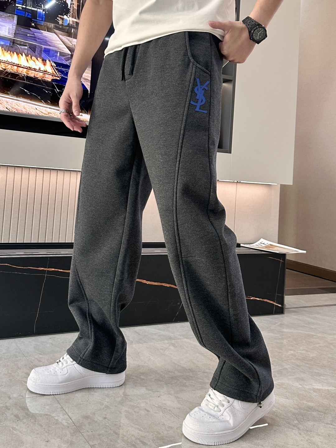 Saint Laurent Male Basic Clothing Cotton Fleece Lined M-xxxl