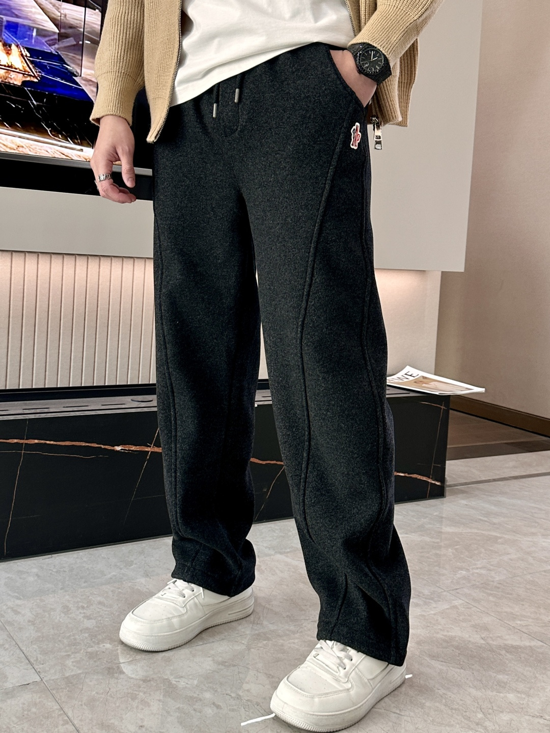 Moncler Male Sports Pants Cotton Black M-l-xxxl