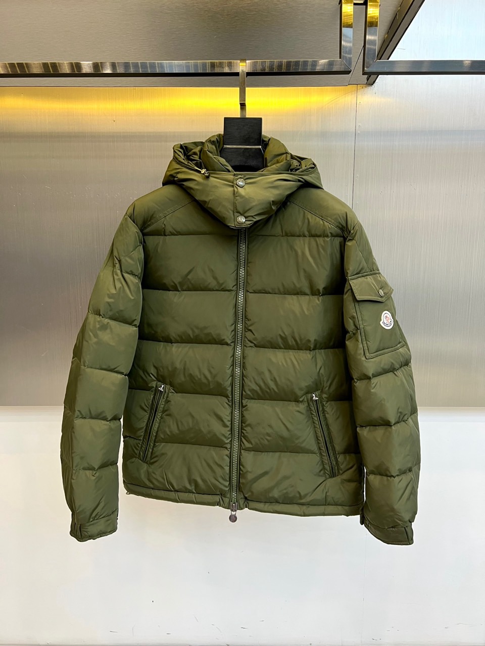 Moncler Down Jacket Cotton Blue Hooded M-l