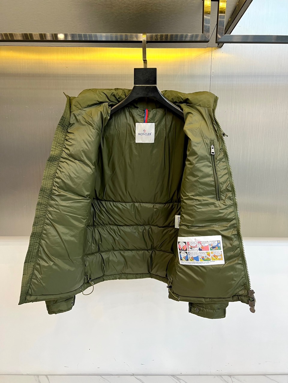 Moncler Down Jacket Cotton Blue Hooded M-l