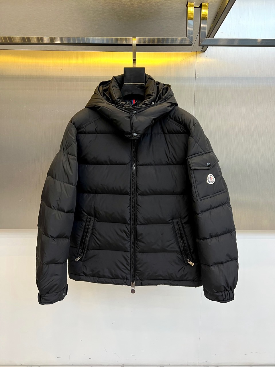 Moncler Down Jacket Cotton Blue Hooded M-l